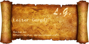 Leiter Gergő névjegykártya